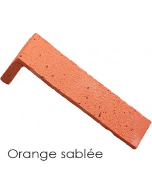 Plaquette de parement d'angle Orange sablée