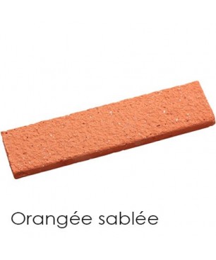 Plaquette de parement droit orangée sablée