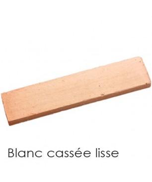 Plaquette de parement droit blanc cassé lisse