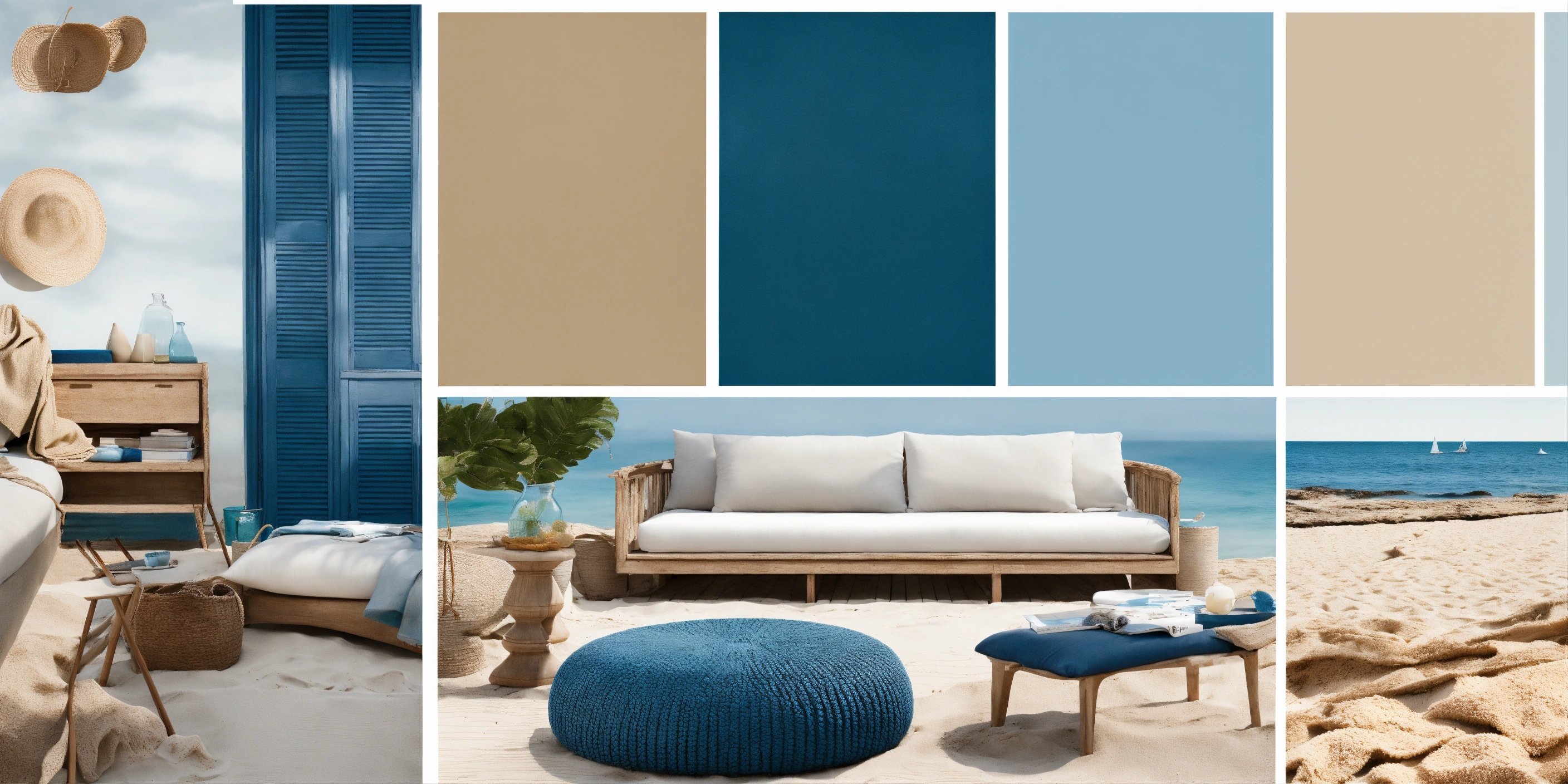 Nuancier peinture écologique, sable et bleu